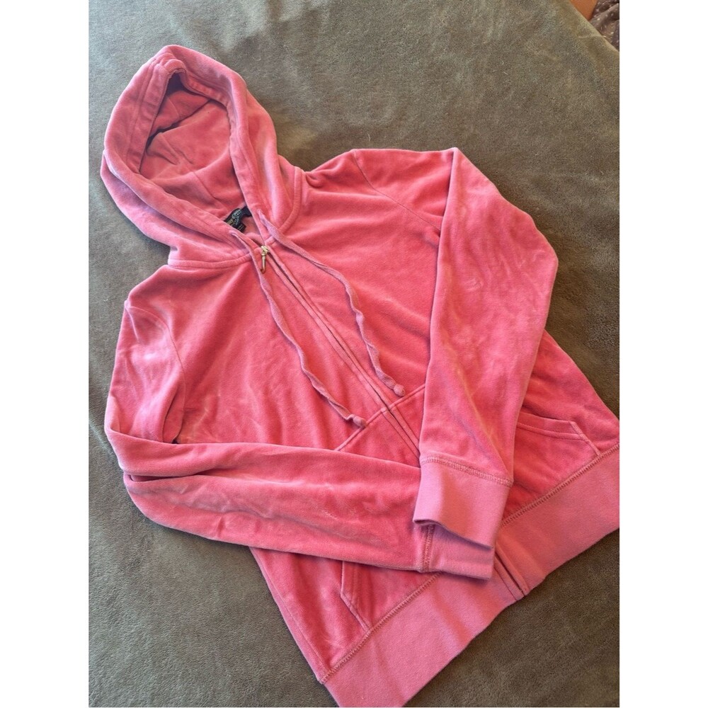 Y2K Juicy Couture black label velour zip hoodie size small
